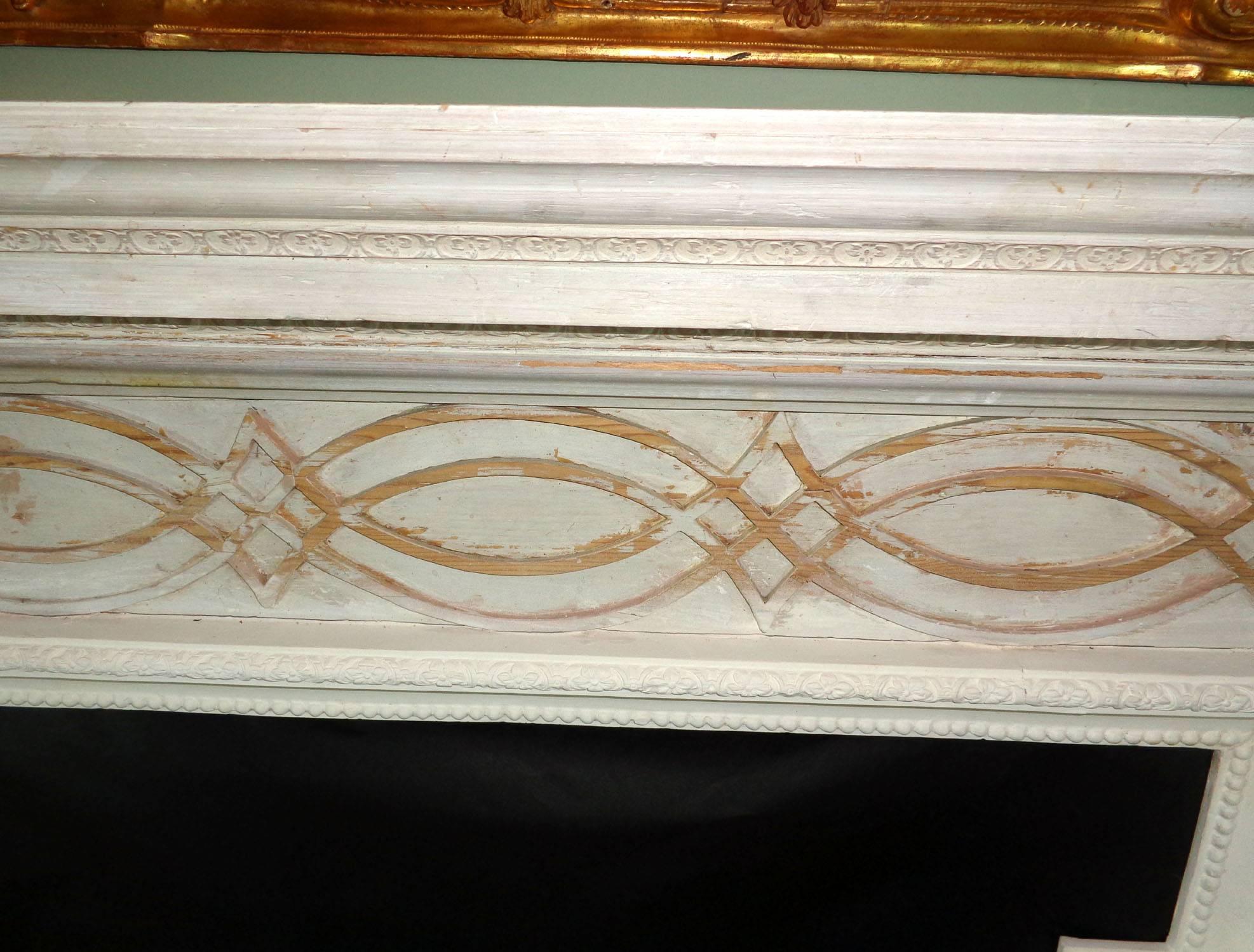 Painted 18th Century Georgian Style Fireplace Mantel For Sale