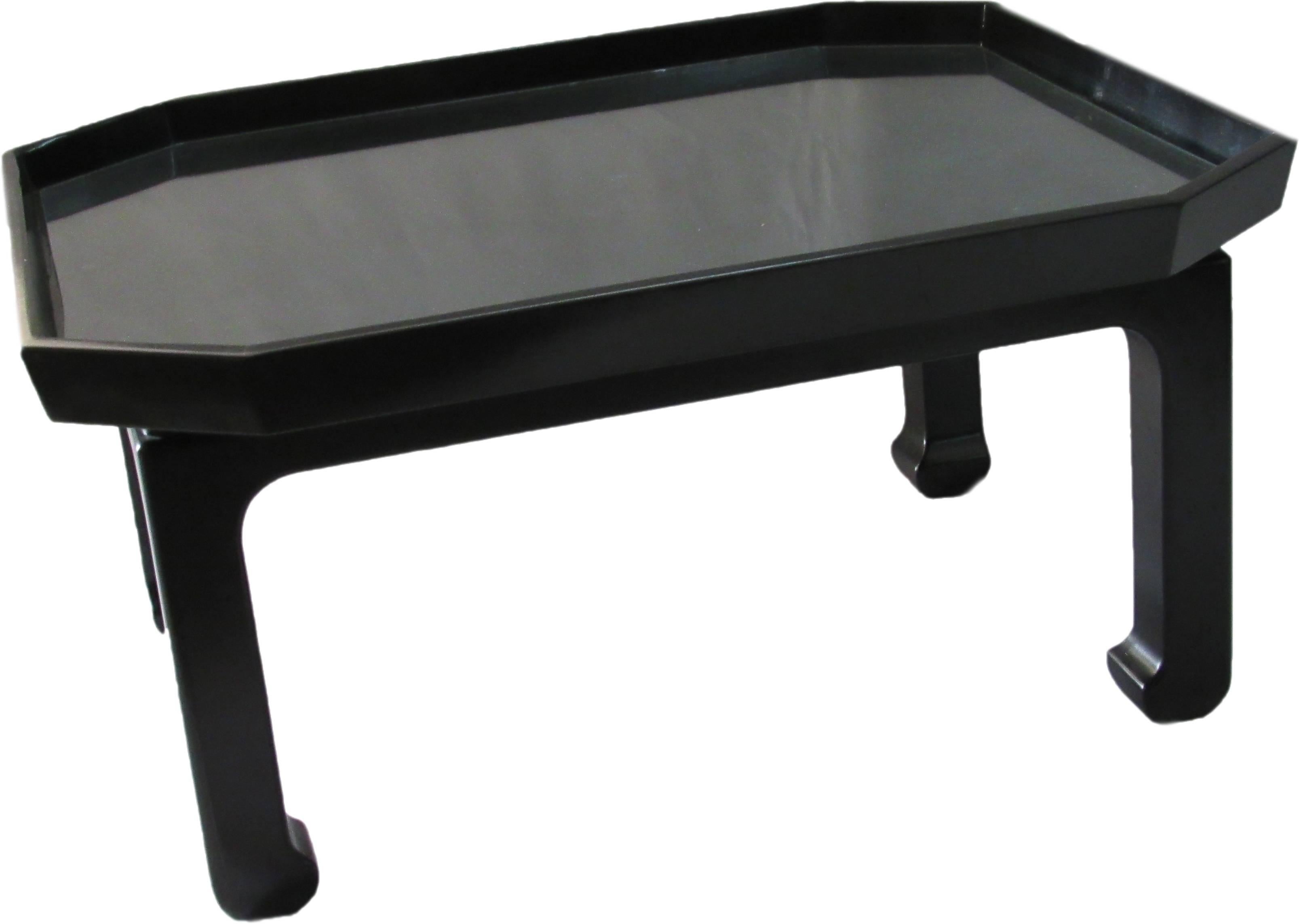 Peter marino black lacquer coffee table.