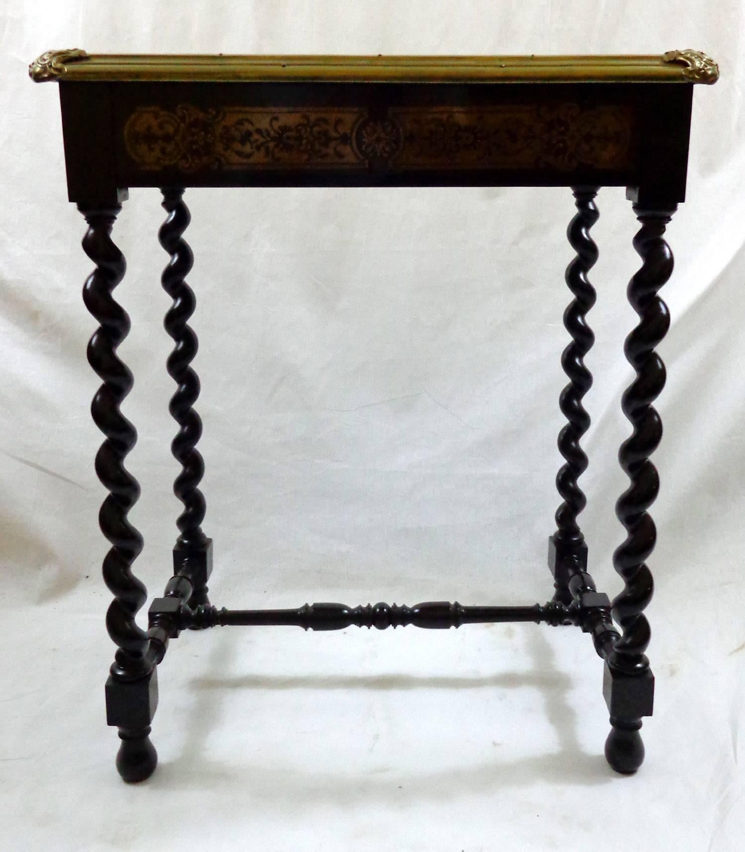 19th Century French Ebonized and Gilt Side Table 5