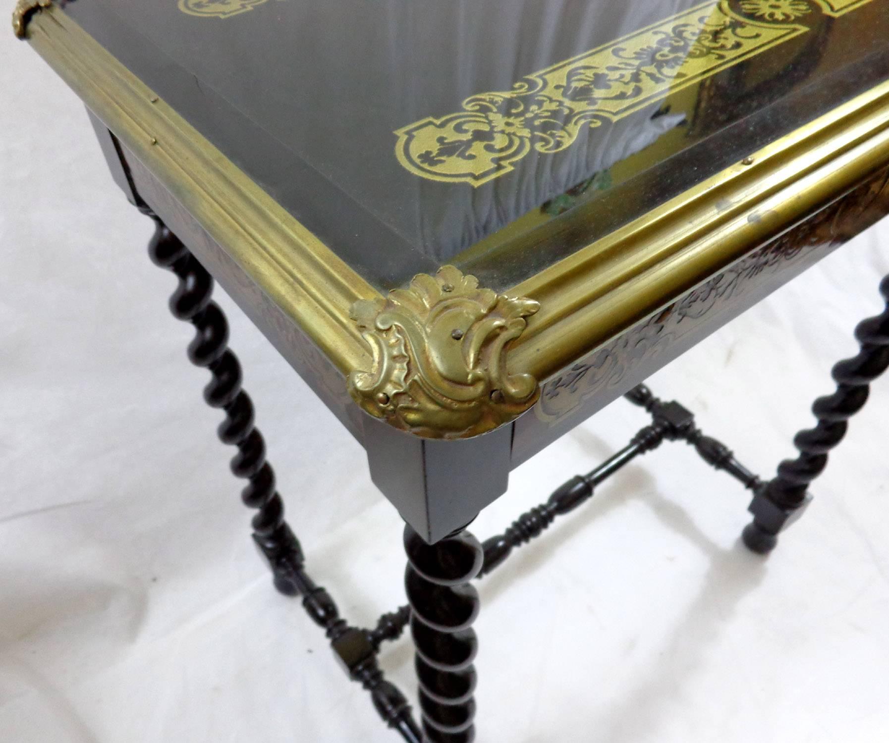 19th Century French Ebonized and Gilt Side Table 3