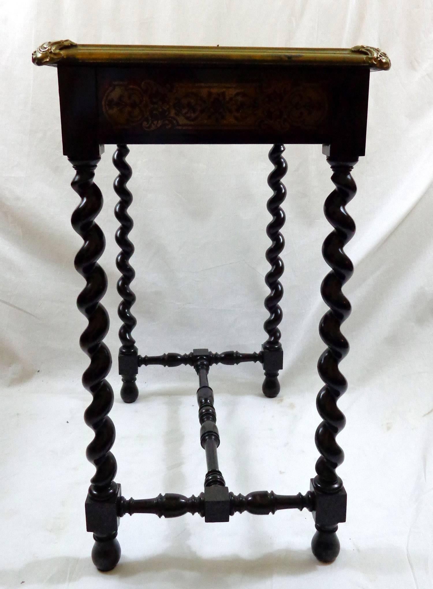 19th Century French Ebonized and Gilt Side Table 6