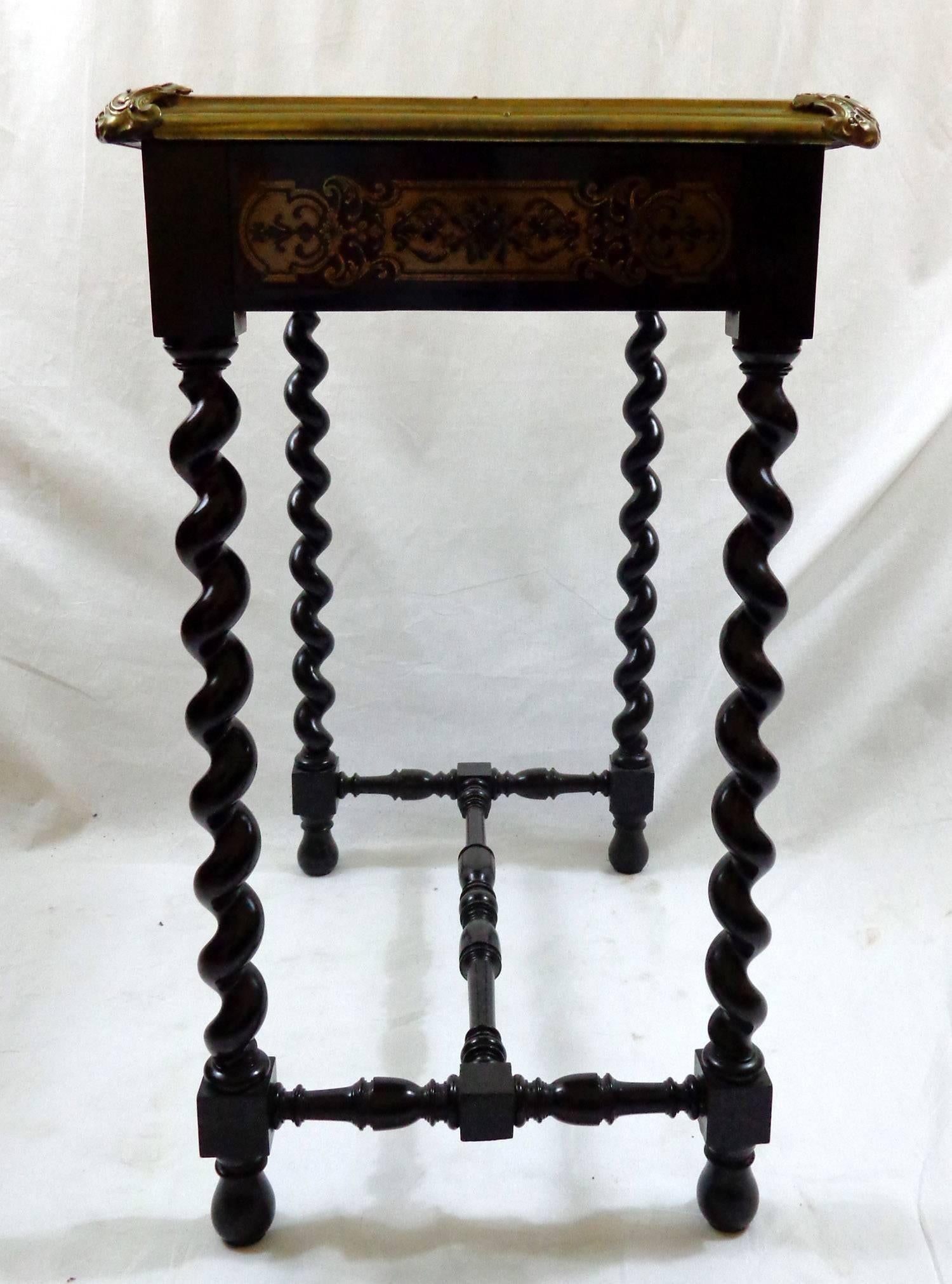 19th Century French Ebonized and Gilt Side Table 4