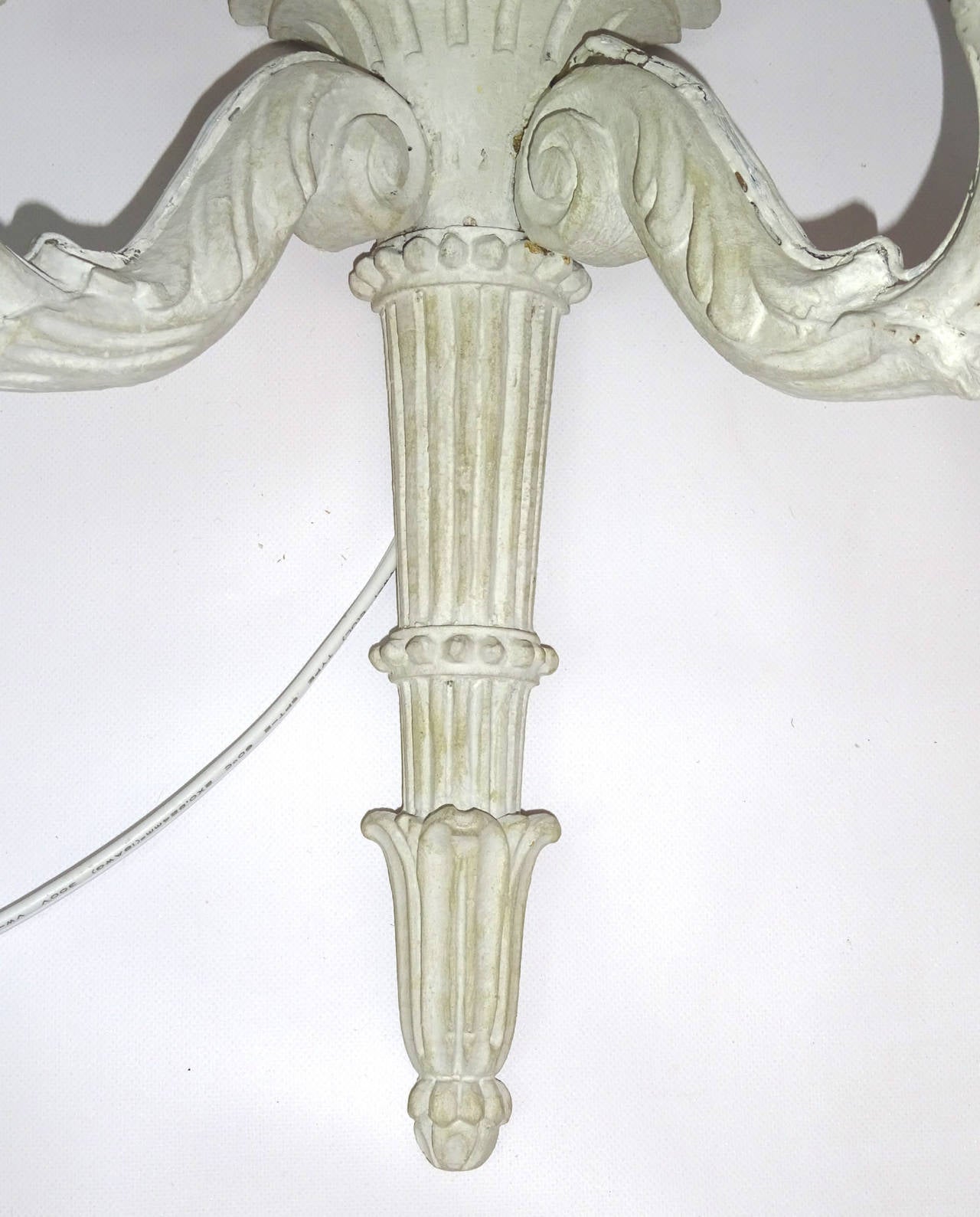 Pair of Early 20th Century Italian Hand-Carved, Two-Arm Sconces For Sale 3