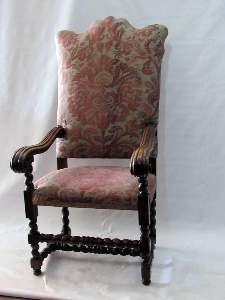 Carved 19th Century Louis XIII Style Armchair