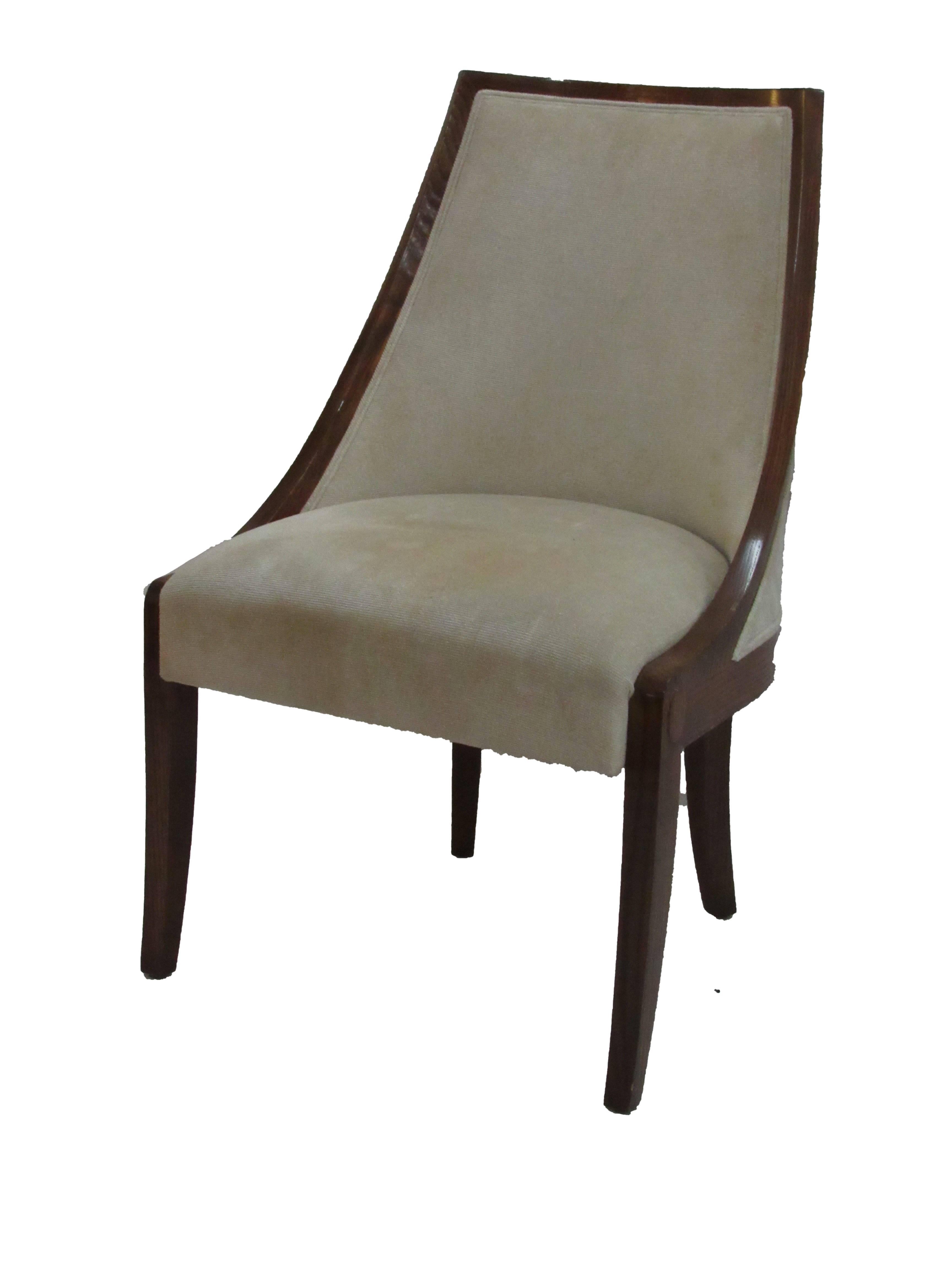 Velvet Contemporary Ram's Chair Created by J. Robert Scott Designed by Peter Marino For Sale