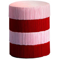 Pouf Chachachá Pink and Red with Fringes - 1stdibs New York