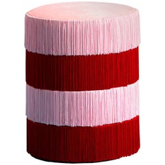 Pouf Chachachá Pink and Red with Fringes - 1stdibs New York 