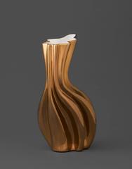 Sinuo Gold by Niccolò Poggi, Handmade Ceramic Vase, Made in Italy