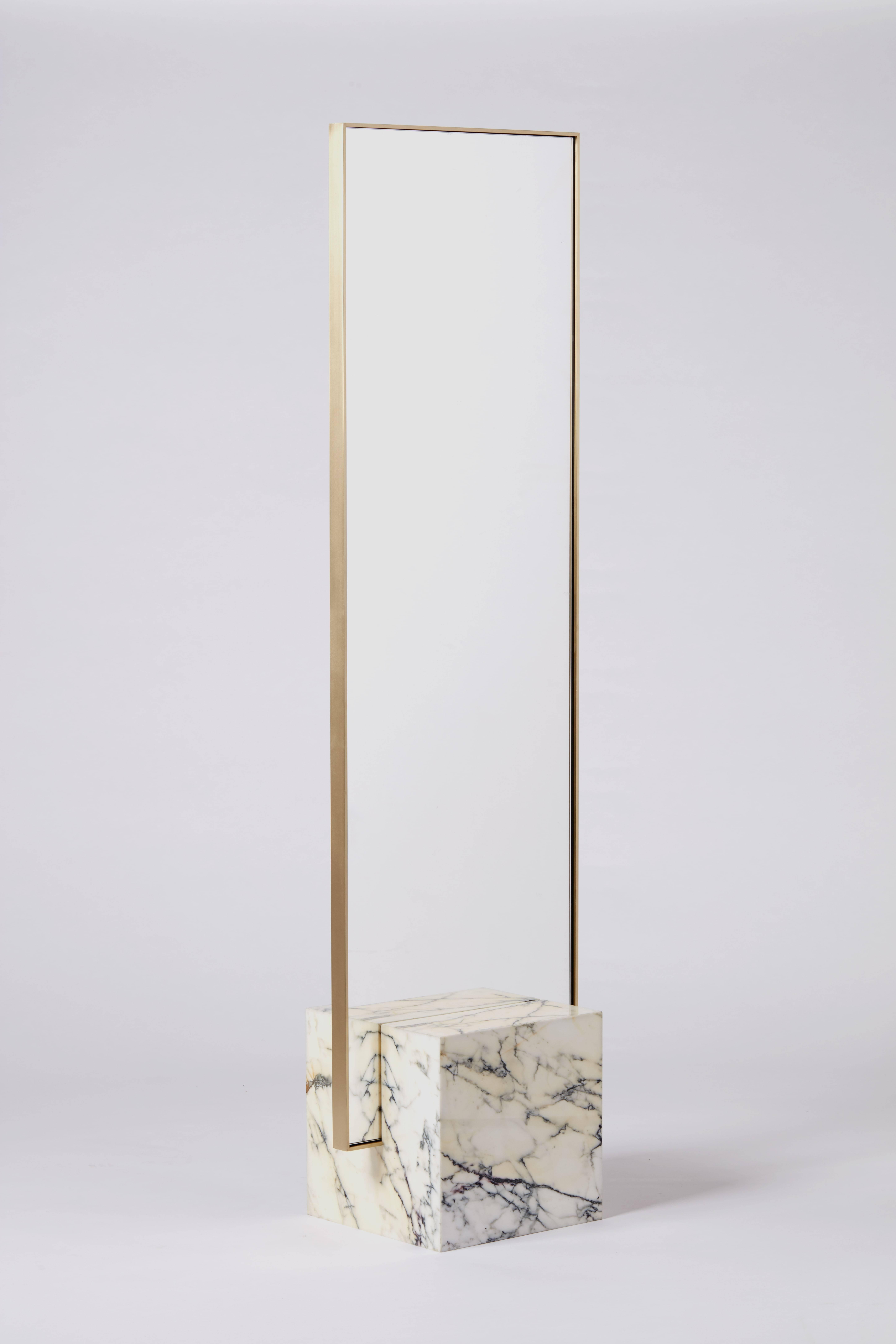 Coexist Slash Standing Mirror With Marble And Brass By Slash Coexist Slash Standing Mirror With Marble And Brass By Slash