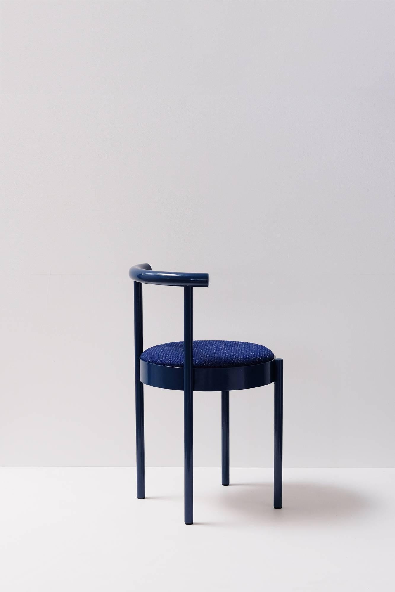 Powder-Coated Soft Navy Blue Chair by Daniel Emma, Made in Australia For Sale