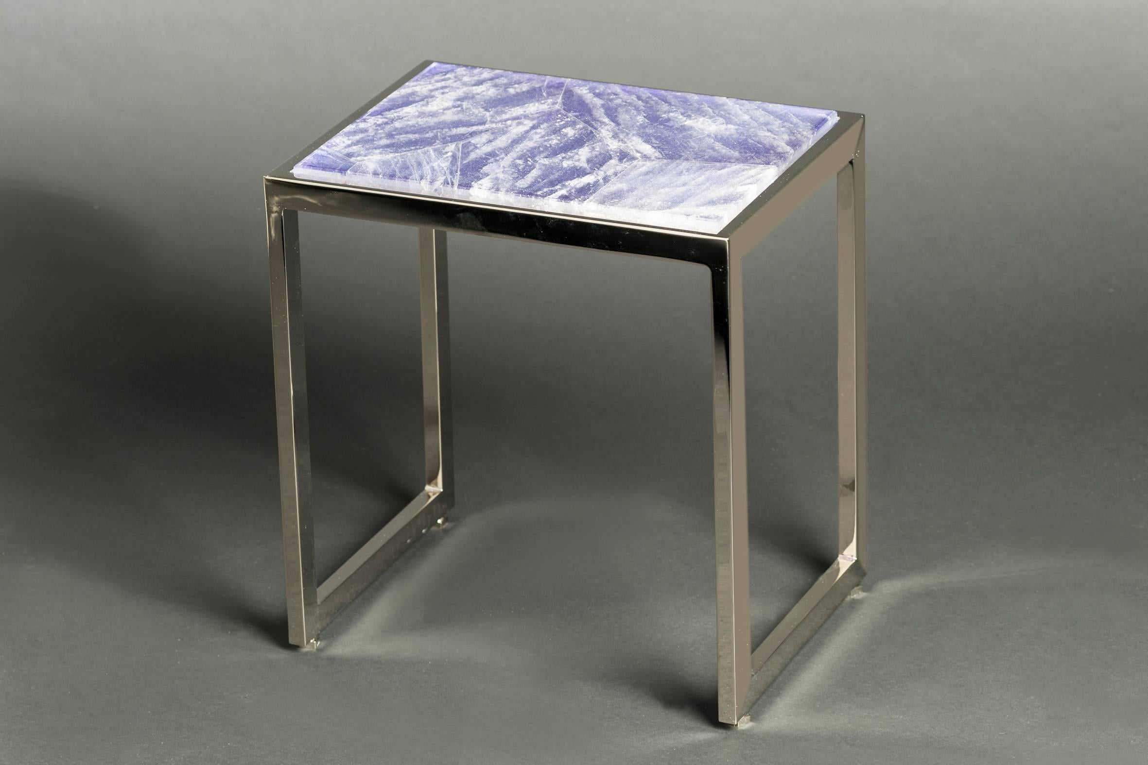 Other Hyaline Violet Quartz Side Table by Giuliano Tincani, Made in Italy For Sale