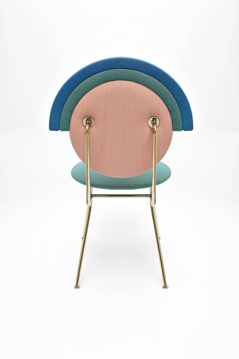 Iris Chair in Kvadrat Fabric and Polished Brass Polish by Merve Kahraman In New Condition For Sale In Firenze, IT