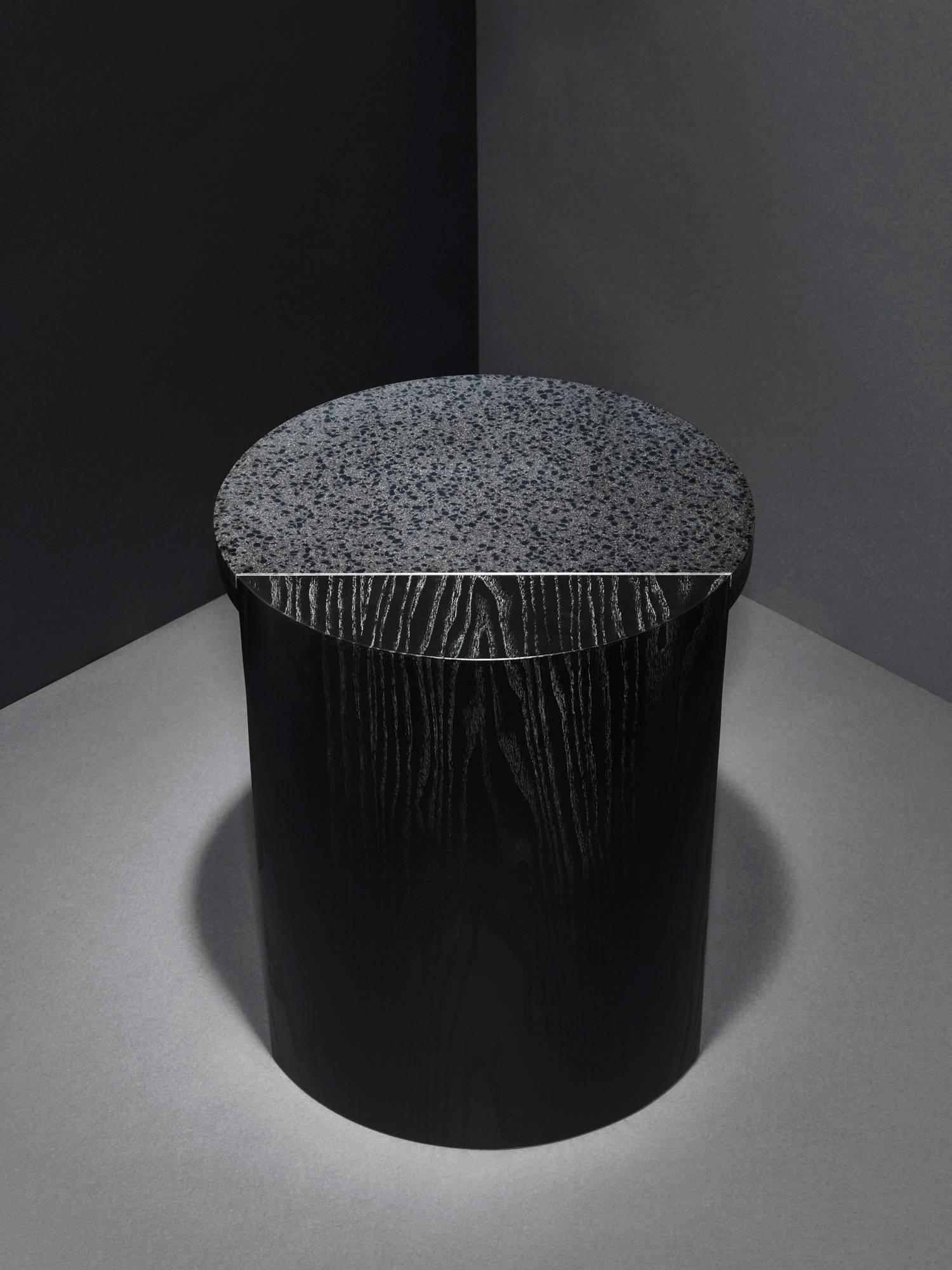 Gibbous Black Lava Side Table by Robert Sukrachand, Made in USA (Sonstiges) im Angebot