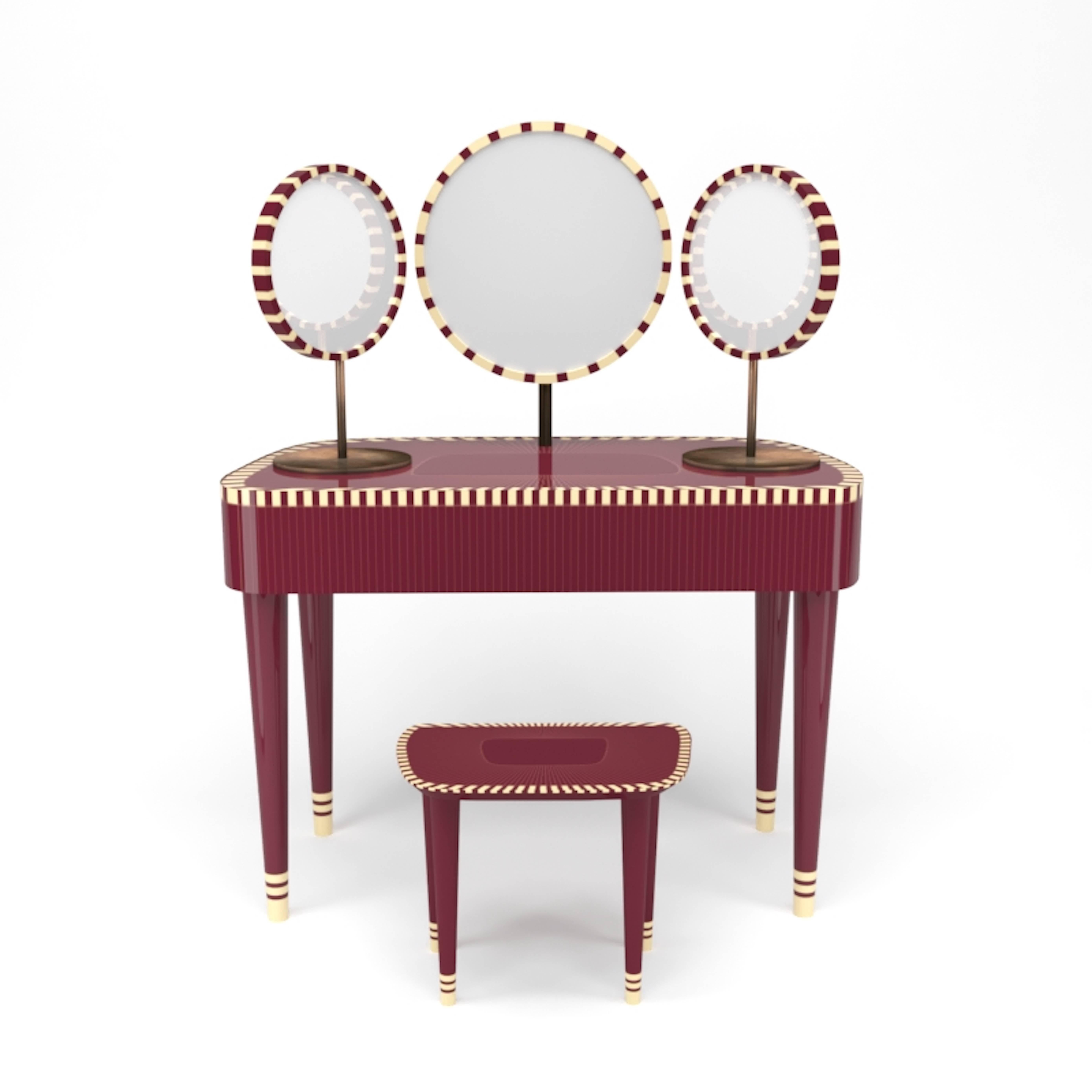 Vanilla noir is scarlet splendour’s debut collection designed by Italian designer Matteo Cibic.

The furniture collection is inspired by Indian handicraft of bone and Horn inlay and translated into a contemporary fusion of modern polymers and