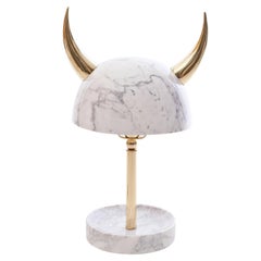 My Little Viking Marble and Brass Table Lamp by Merve Kahraman