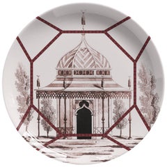 Toptaki Red Porcelain Dinner Plate by Vito Nesta for Les Ottomans, Italy