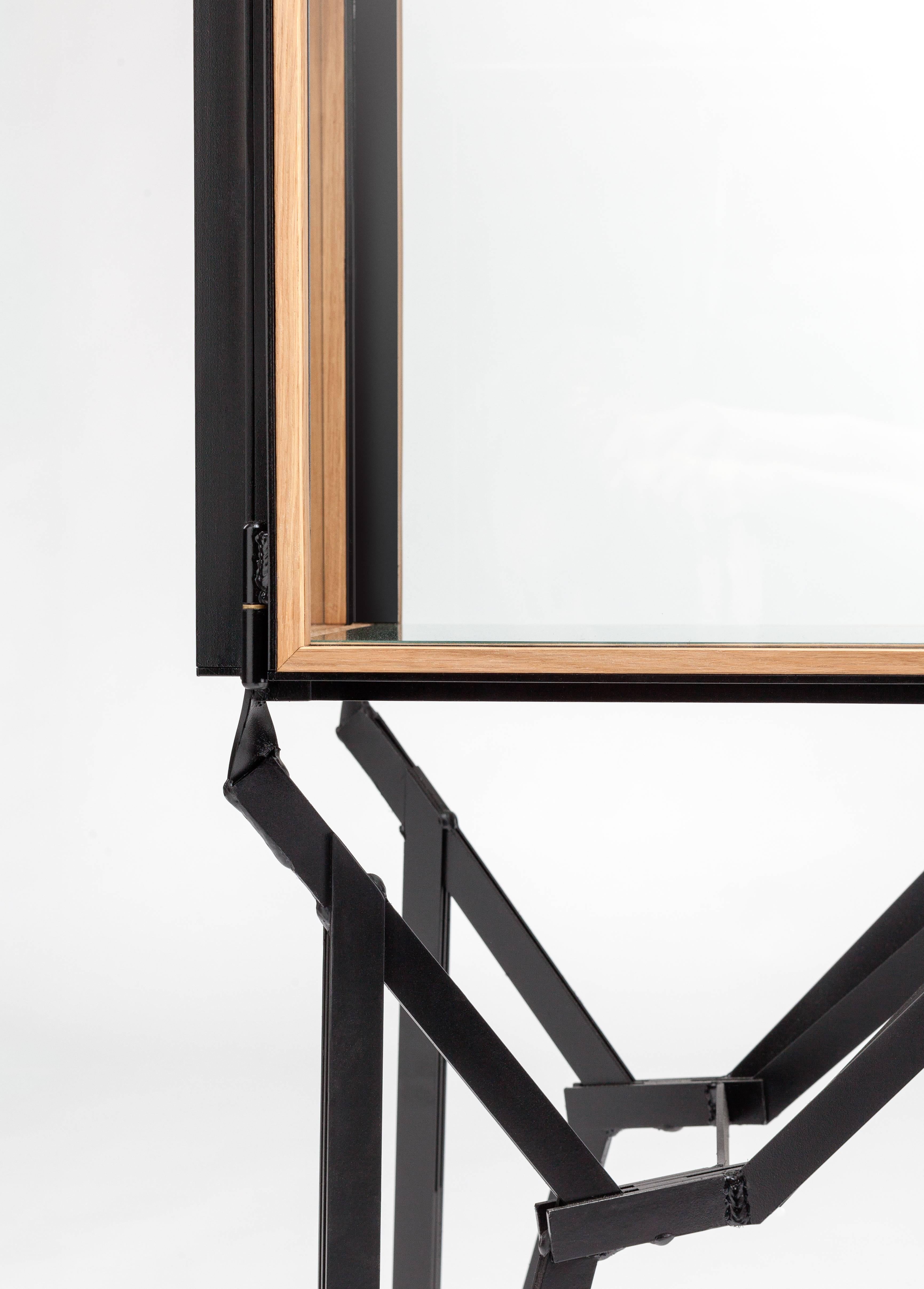 Dutch Blk Oak Showcase Cabinet by Paul Heijnen, Handmade in Netherlands For Sale