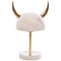 My Little Viking Marble and Brass Table Lamp by Merve Kahraman