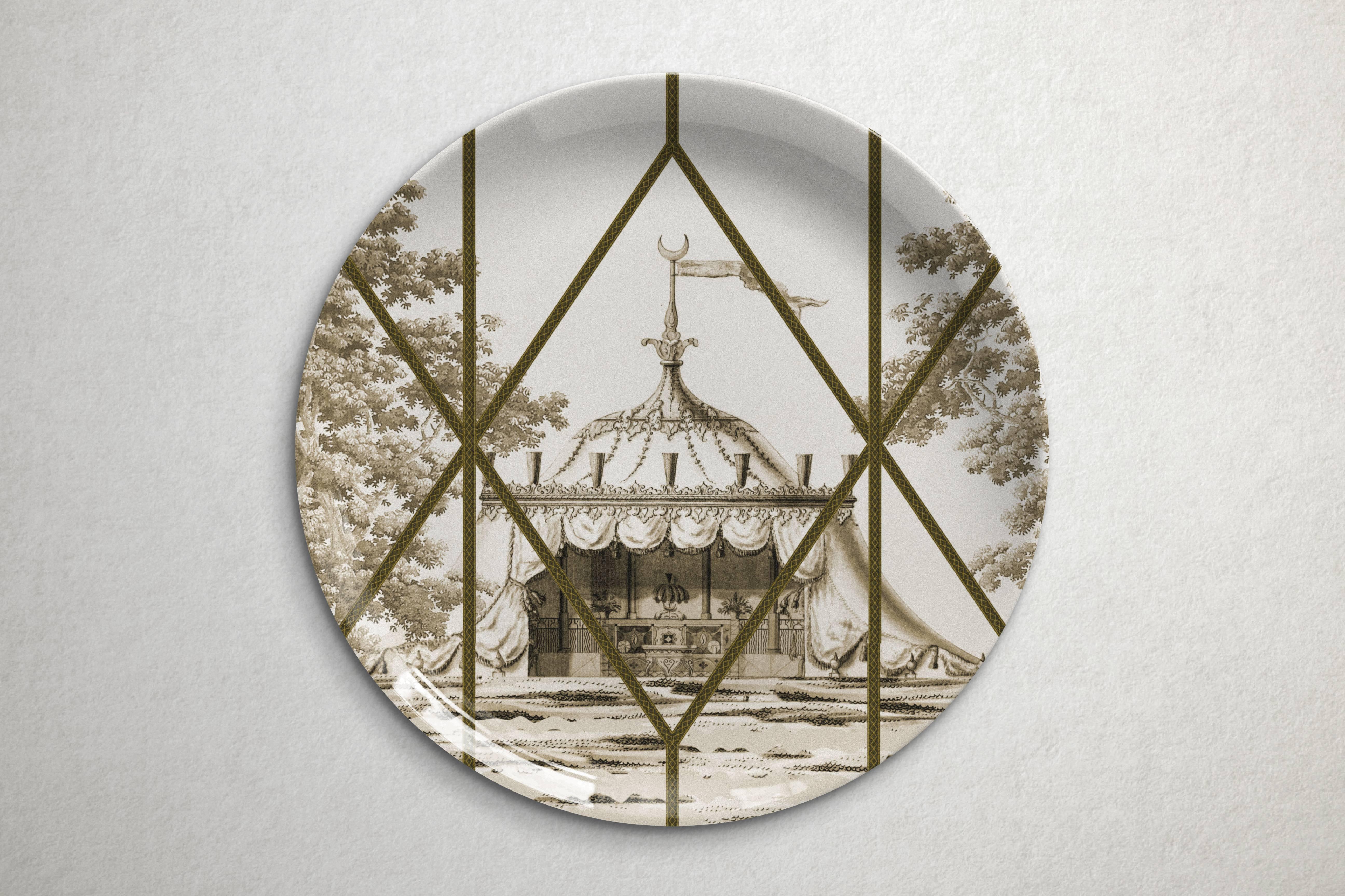 Set of Six Topkapi Porcelain Dinner Plates by Vito Nesta for Les Ottomans, Italy In New Condition For Sale In Firenze, IT