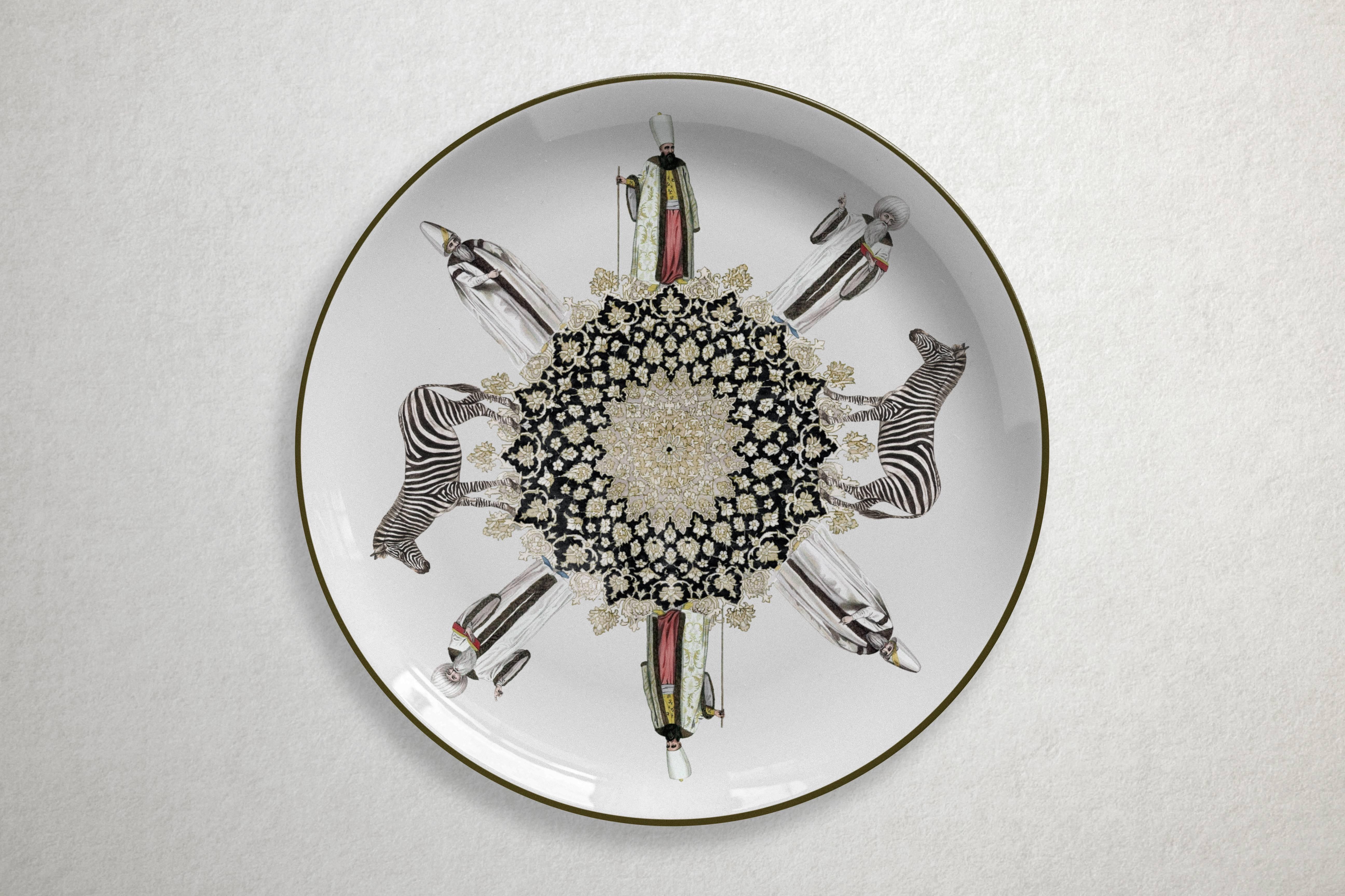 Beautiful set of six porcelain dinner plates by Vito Nesta for Les Ottomans will make an elegant statement with sophisticated Art de la table for every occasion.

Handmade in Italy

Upon request available in a set of 12, 18 or 24 plates.