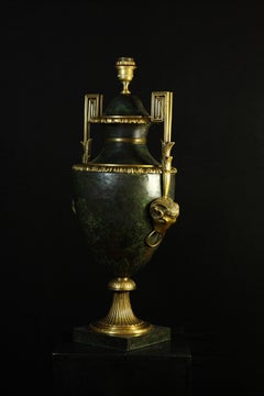Aries Amphora Lamp Base in Gilded Bronze Handmade by Florentine Master Artisans