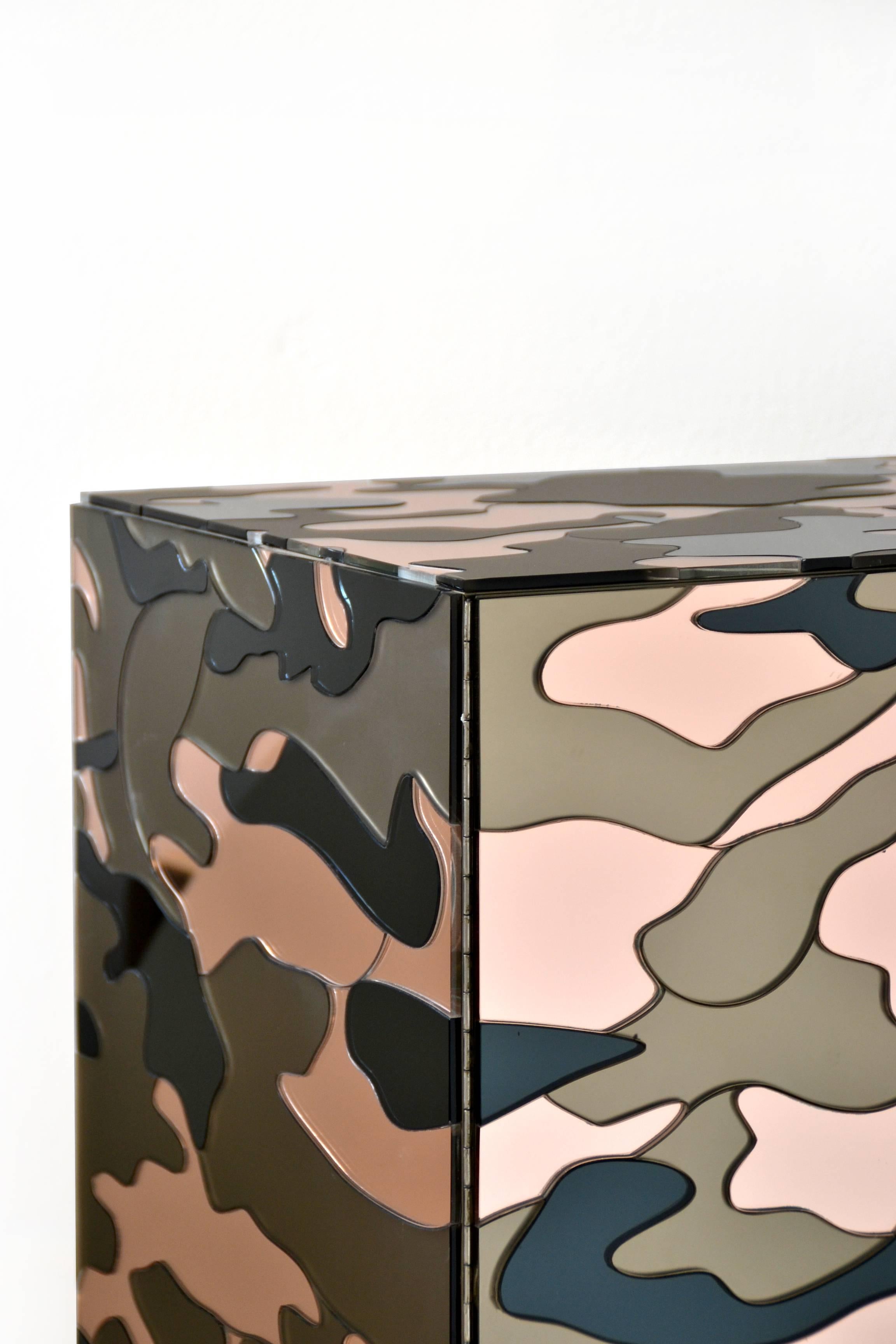 Italian Camouflage Cabinet, Unique Piece by Effetto Vetro For Sale