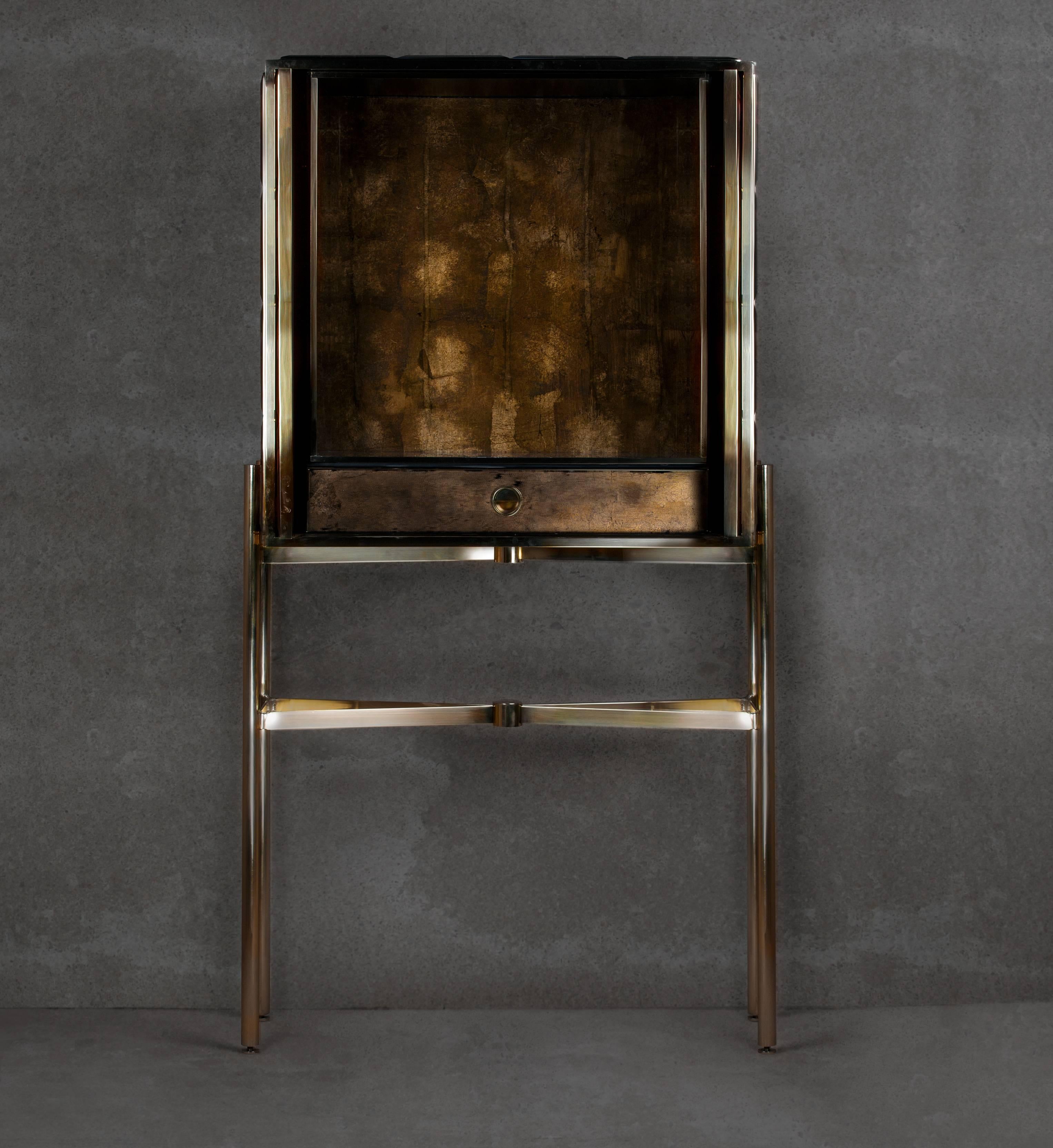 Cabinet I and Cabinet II are inspired by the late medieval and renaissance par excellence Spanish furniture, the Bargueño , one of the most appreciated pieces of furniture across European courts during that time. Made out of the best materials like