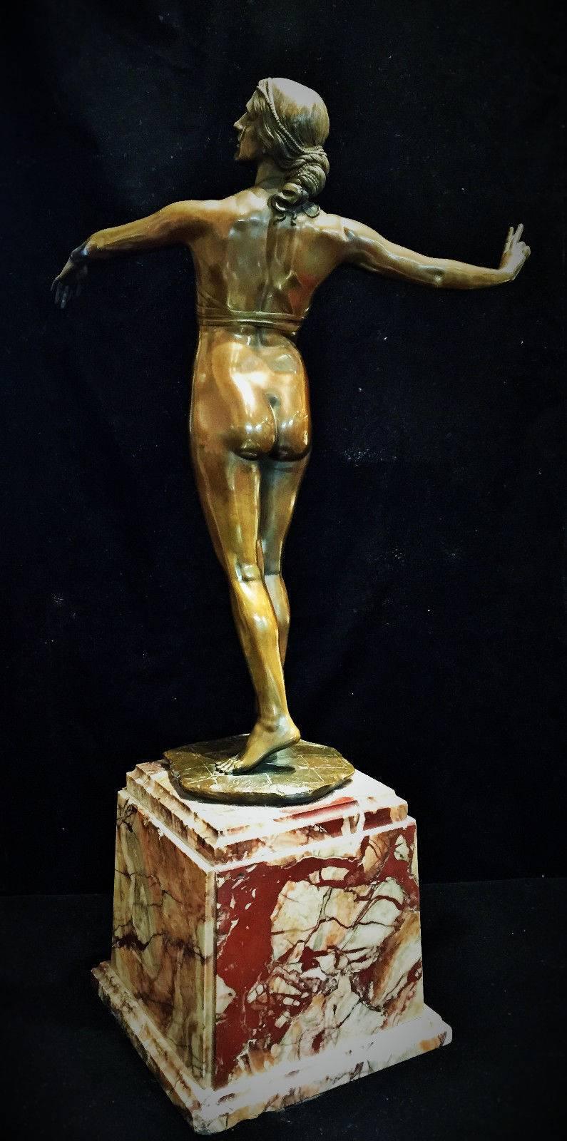Edmund Gomanski, Isadora Duncan, German Jugendstil Bronze Sculpture, 1903 1