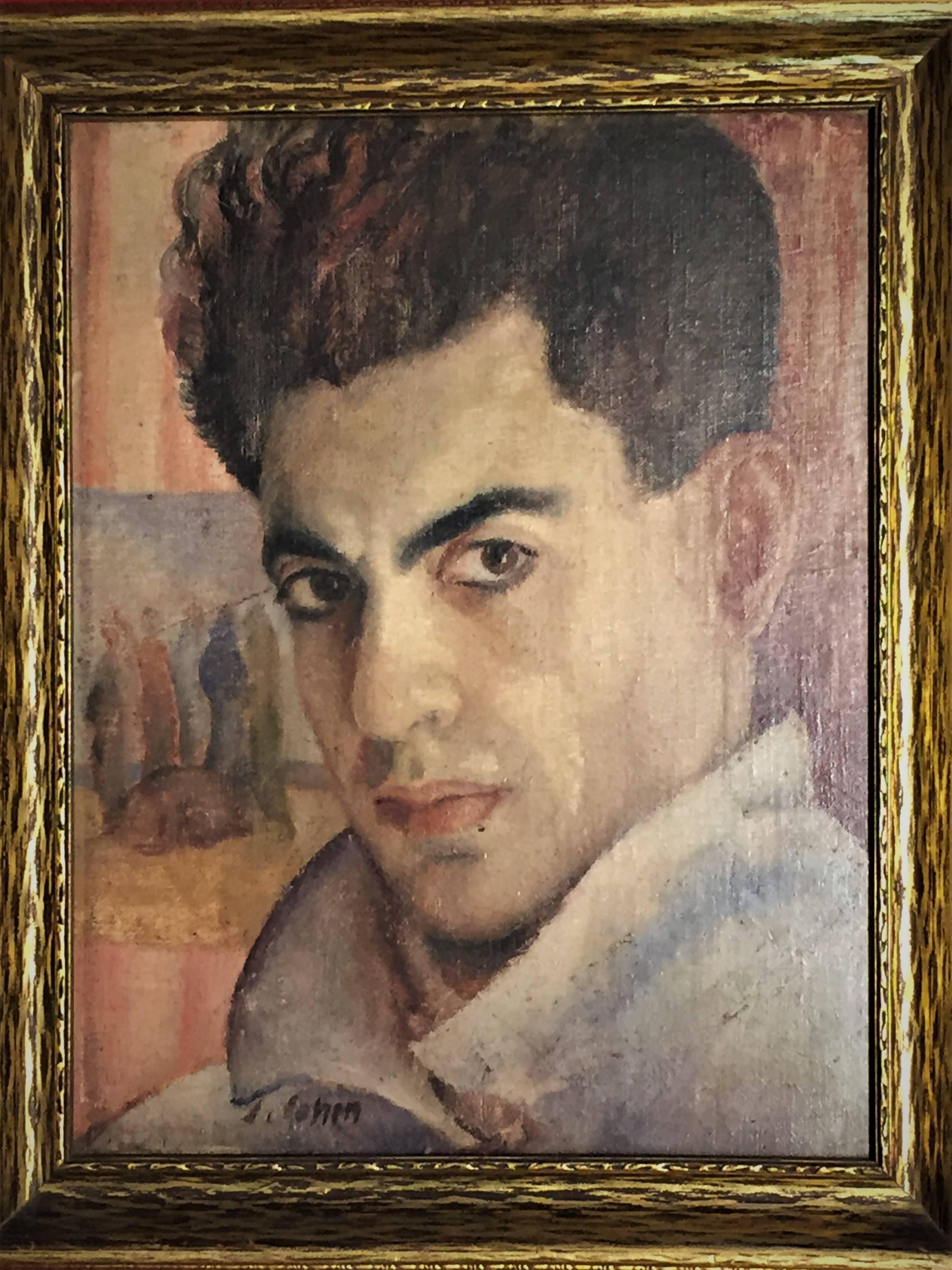 Other J. Cohen, Portrait of a Man, Oil Painting, circa 1950s