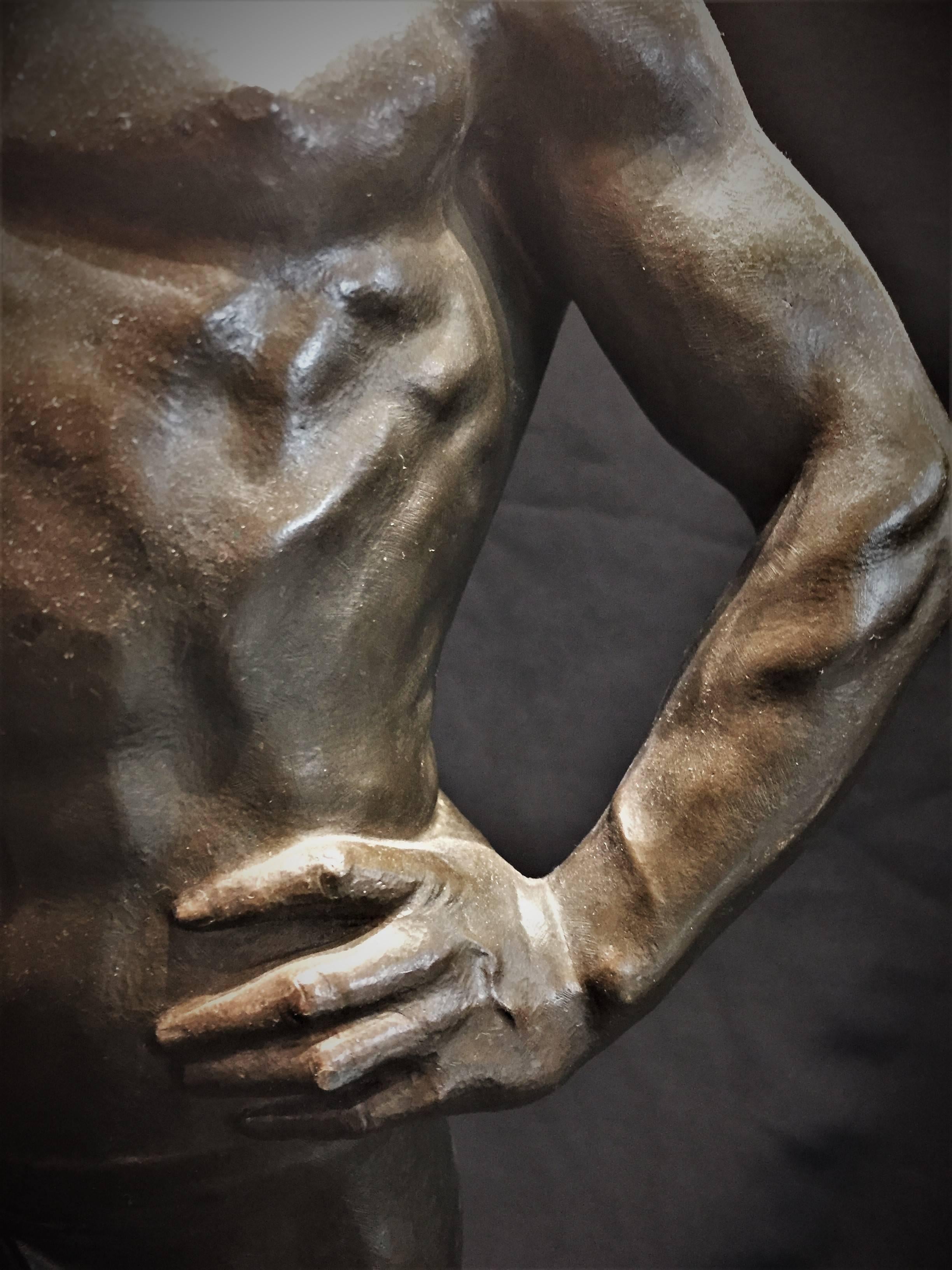 Paul Richer, Weightlifter, French Art Nouveau Bronze Sculpture, ca. 1900 In Good Condition In New York, NY