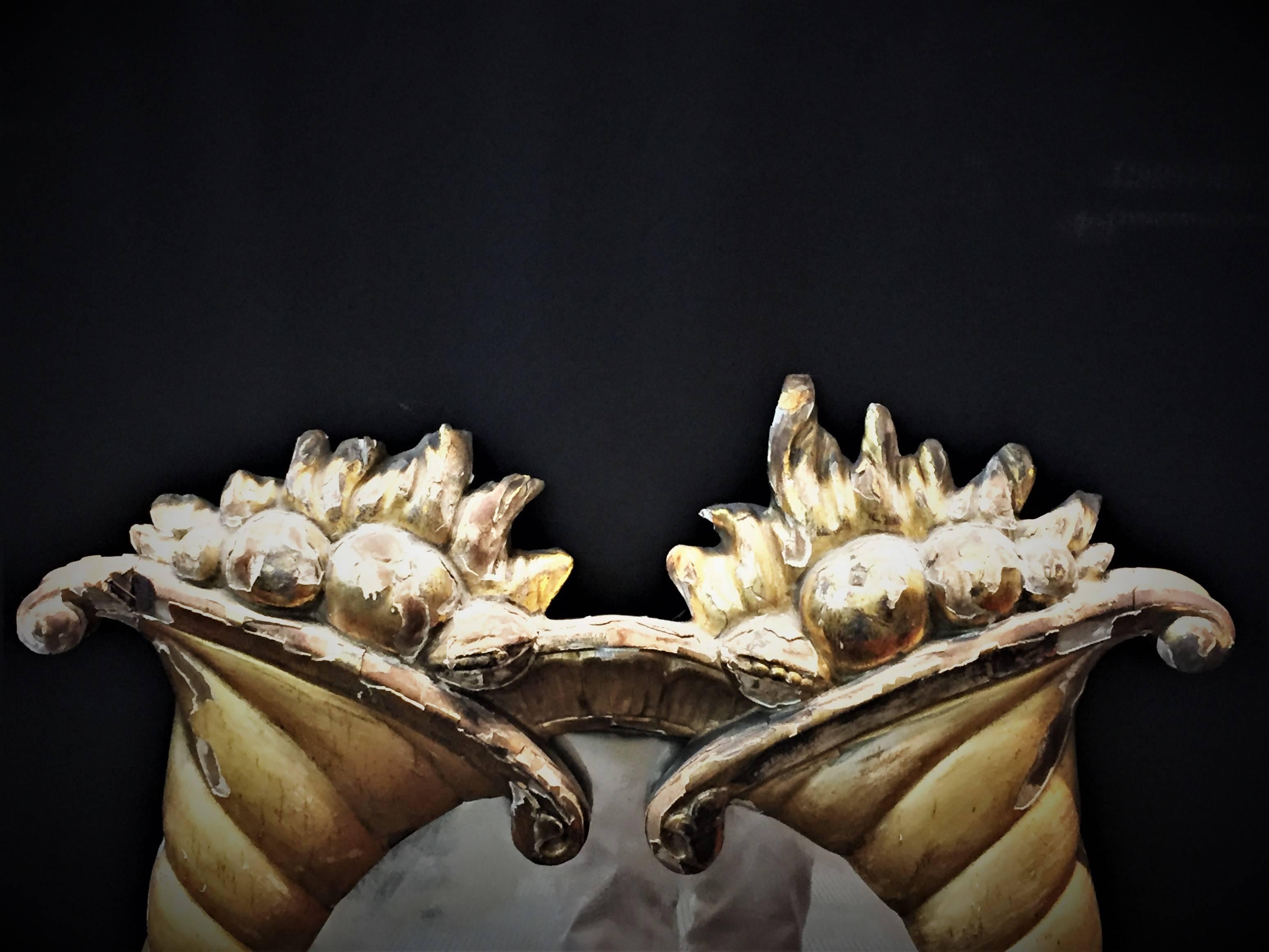 Belle Époque Miroir Belle poque français dans un cadre en bois doré sculpté à la main, vers 1875-1914 en vente