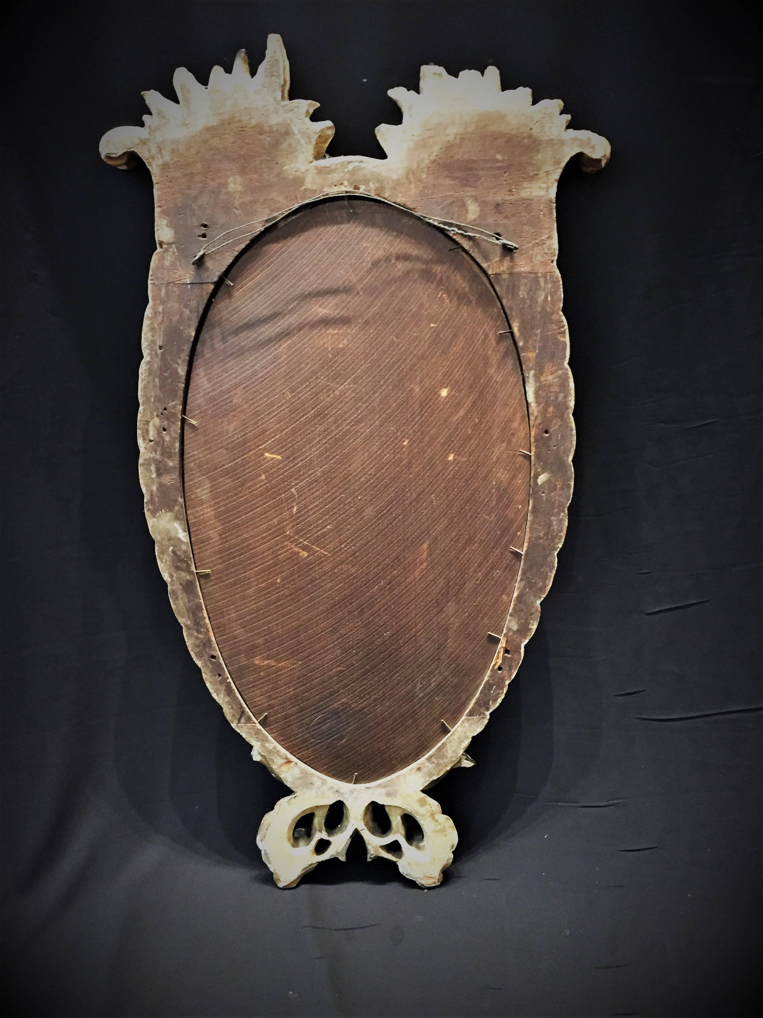 French Belle Époque Mirror in Hand-Carved Gilded Wood Frame, circa 1875-1914 For Sale 1