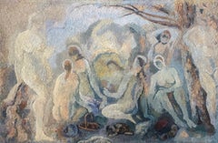 „Hommage an Cézanne“ von Lev Mezhberg, monumentales Ölgemälde auf Leinwand, 2005
