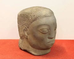 José de Creeft Modernist Carved Stone Head Sculpture, circa 1930s–1940s