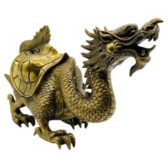 Japanese Gilt Bronze Dragon Turtle Sculpture, Meiji–Taishō Period, ca. 1900–1920