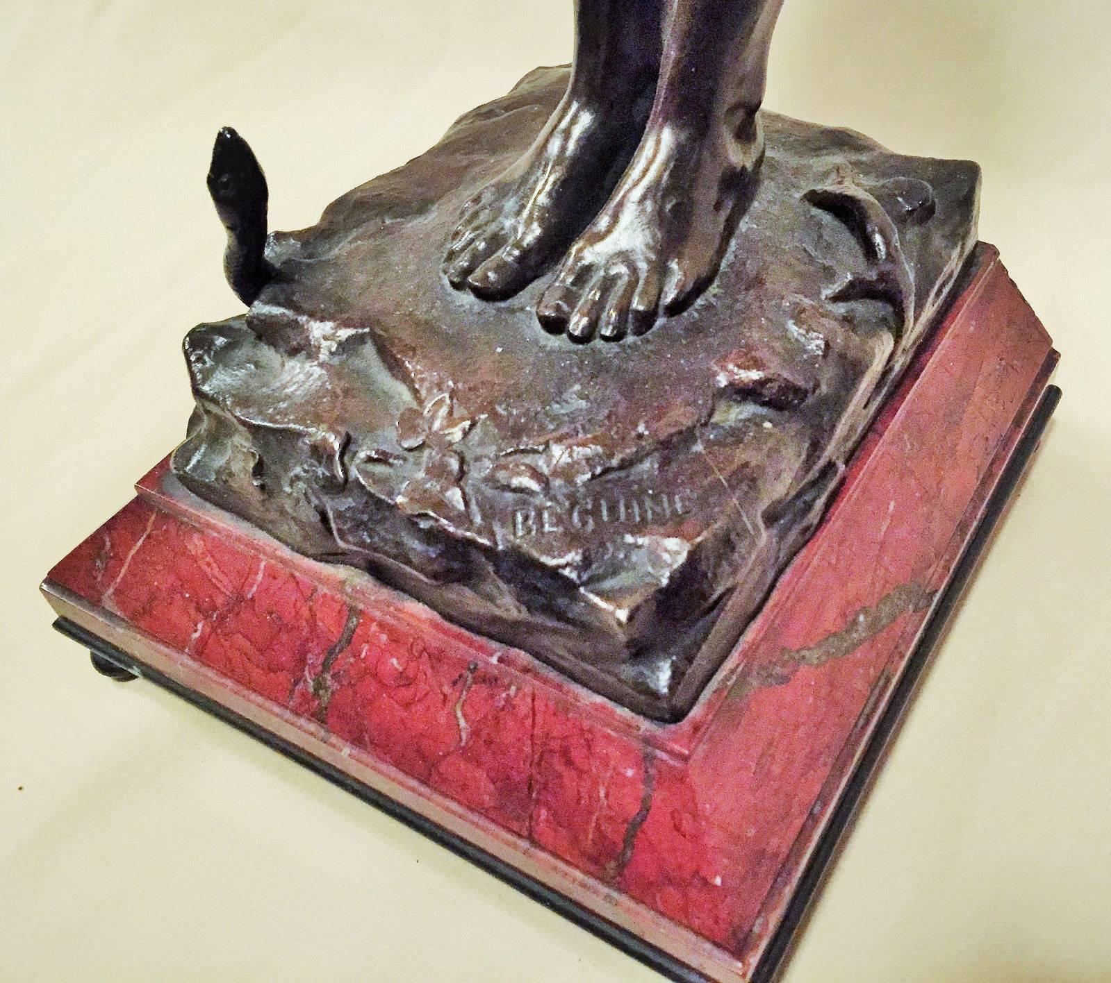 Late 19th Century Michel-Léonard Béguine, Snake Charmer, Art Nouveau Bronze Sculpture, ca. 1900