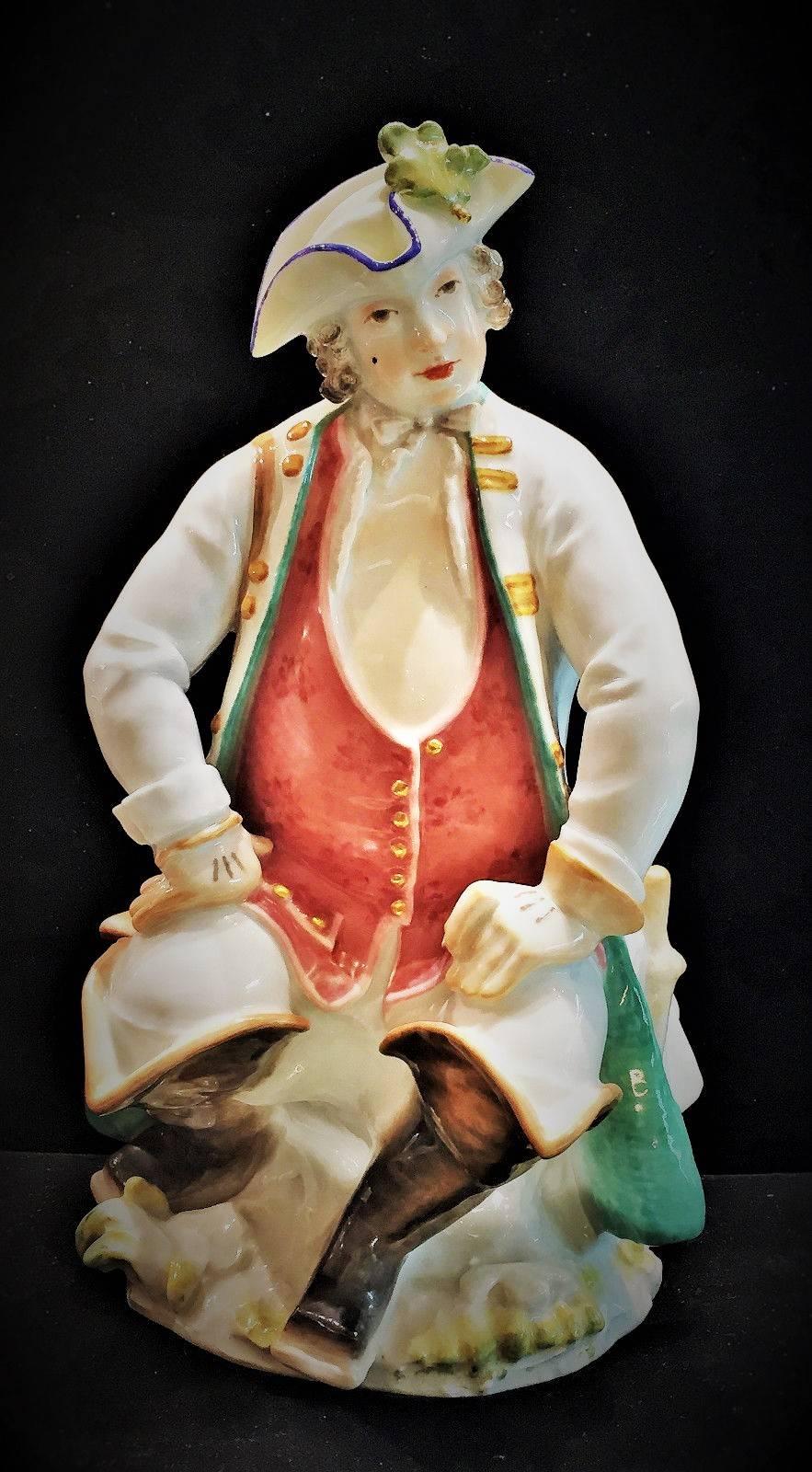 Presented here is one of the finest Meissen porcelain figurines of the Art Deco period by Professor Paul Scheurich (1883-1945), who is acknowledged to be one of the 20th century's greatest modelers. The back of the base has a blue under-glaze