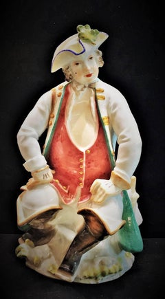 Paul Scheurich for Meissen, Resting Nobleman, Porcelain Sculpture, circa 1920