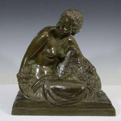 Marcel Marcel-Andr Bouraine, Akt, französische Art-déco-Bronzeskulptur, ca. 1920er Jahre