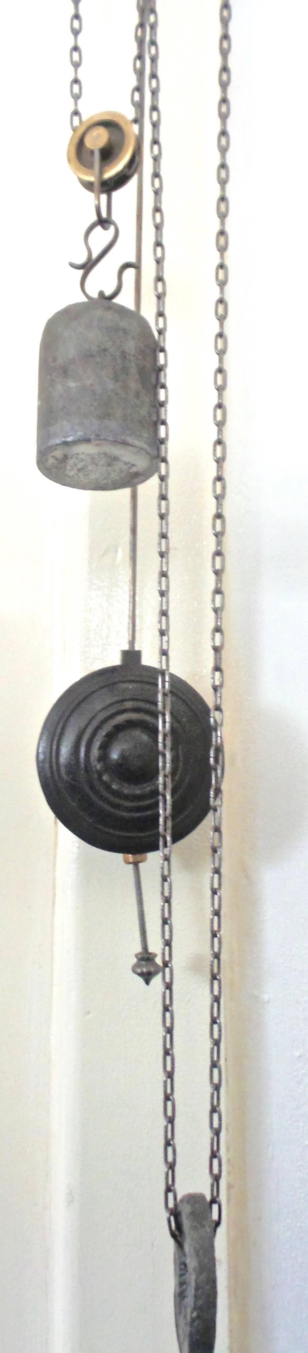 Early 19th Century 1801 English Brass Lantern Striking Wall Clock & Oak Bracket-Barber of Worcester For Sale