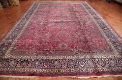Big Magenta Antique Mashad Rug