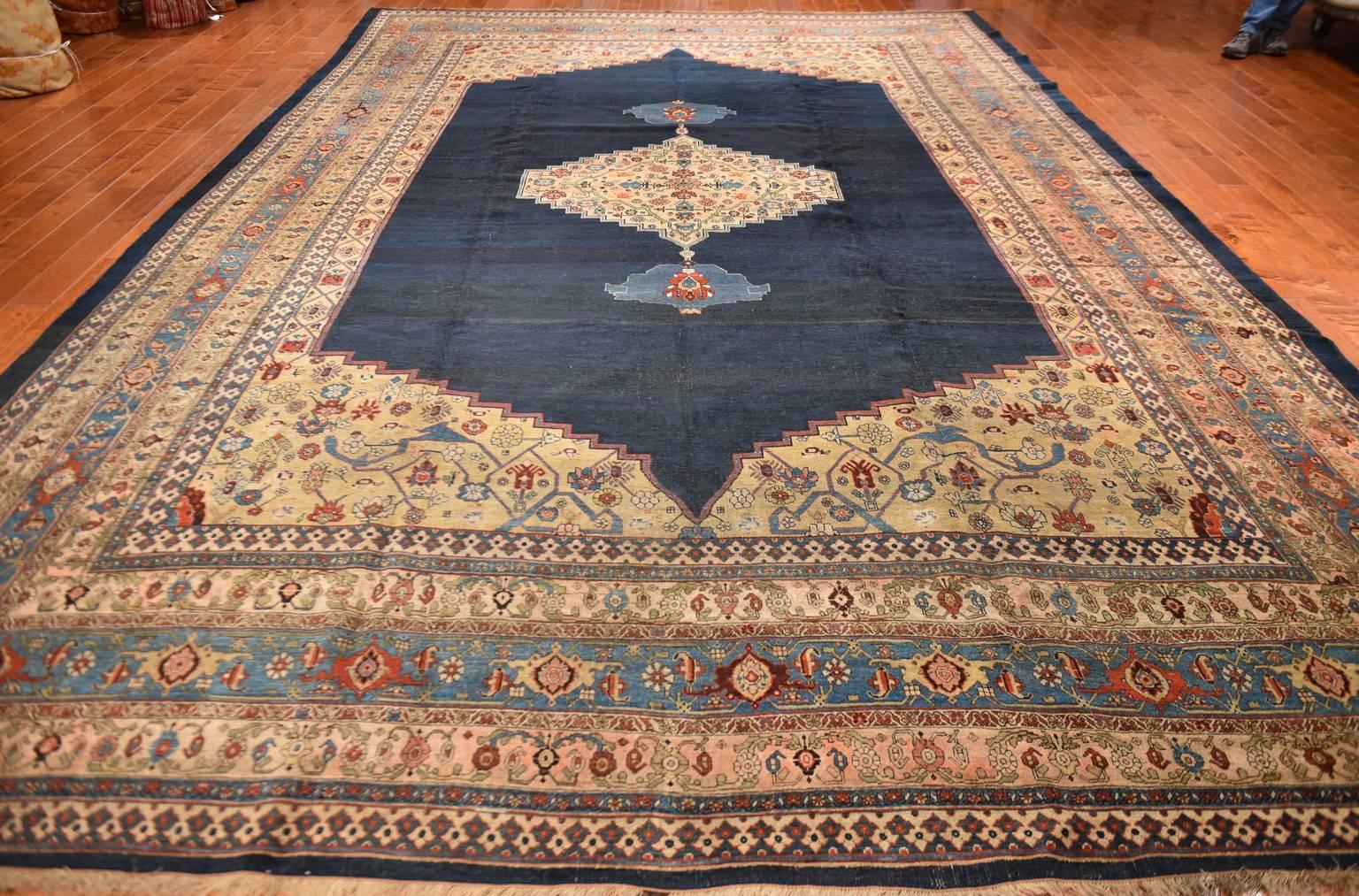 Persian Big Blue Antique Bidjar Carpet