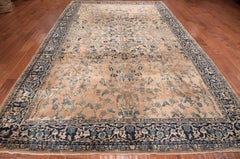 Antique Indian Laristan Kork Wool Rug Garden of Paradise