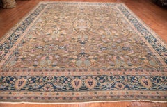 Antique Moss Green Indian Laristan Carpet, Late 19th Century