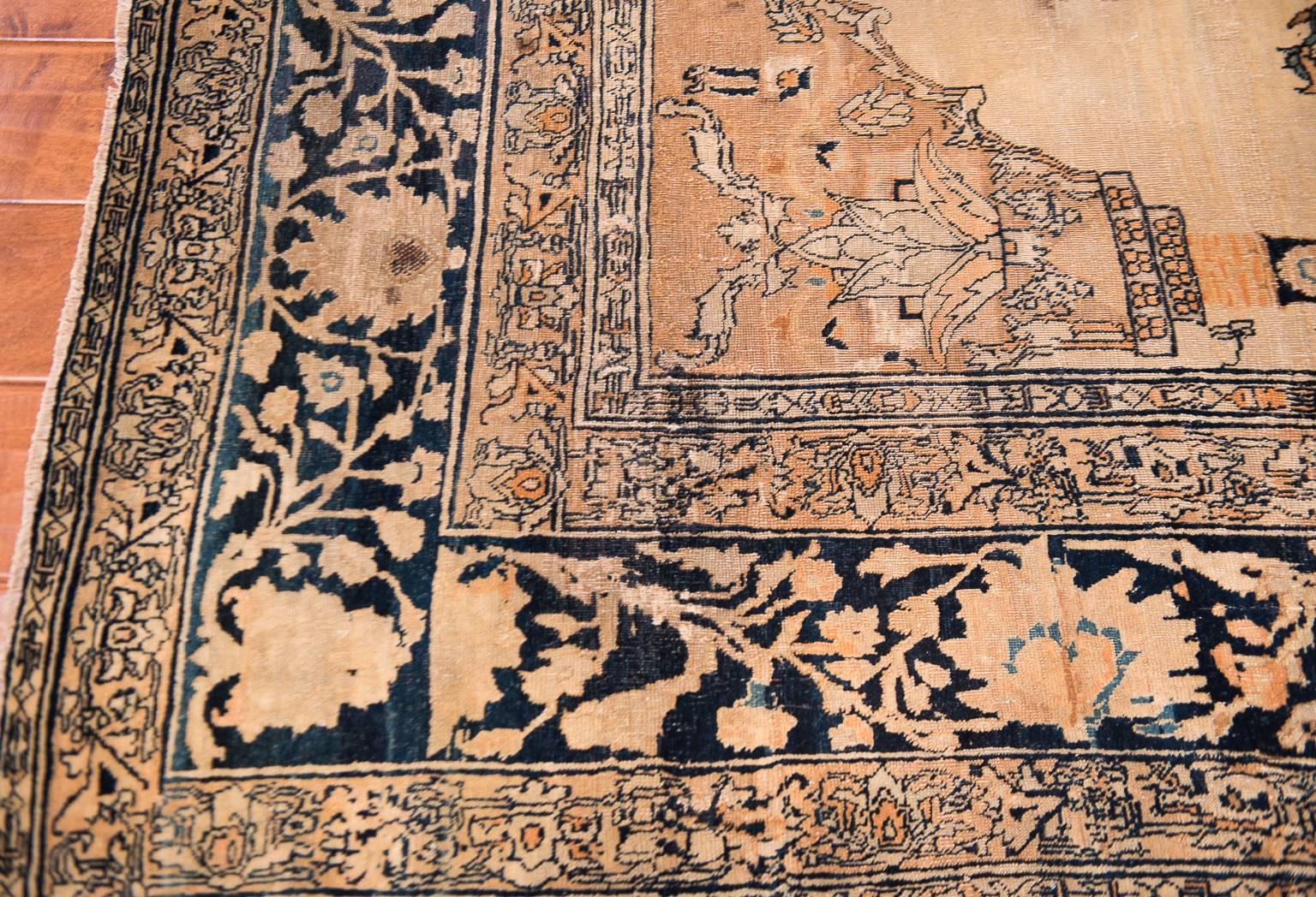 Late 19th Century 19th Century Persian Tabriz Prayer Rug For Sale