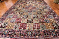 Large Antique Garden Design Persian Kerman Rug