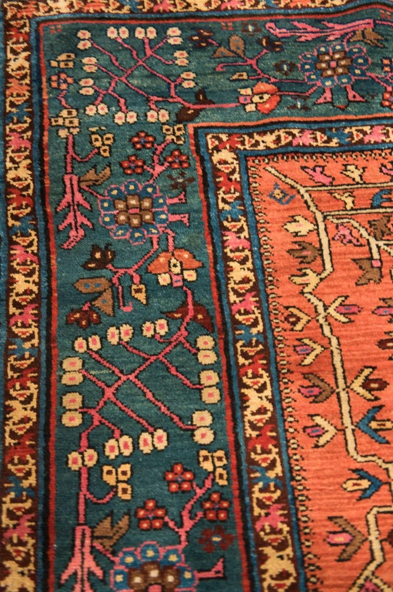 Antique Geometric and Floral Persian Tafrish Rug For Sale at 1stDibs