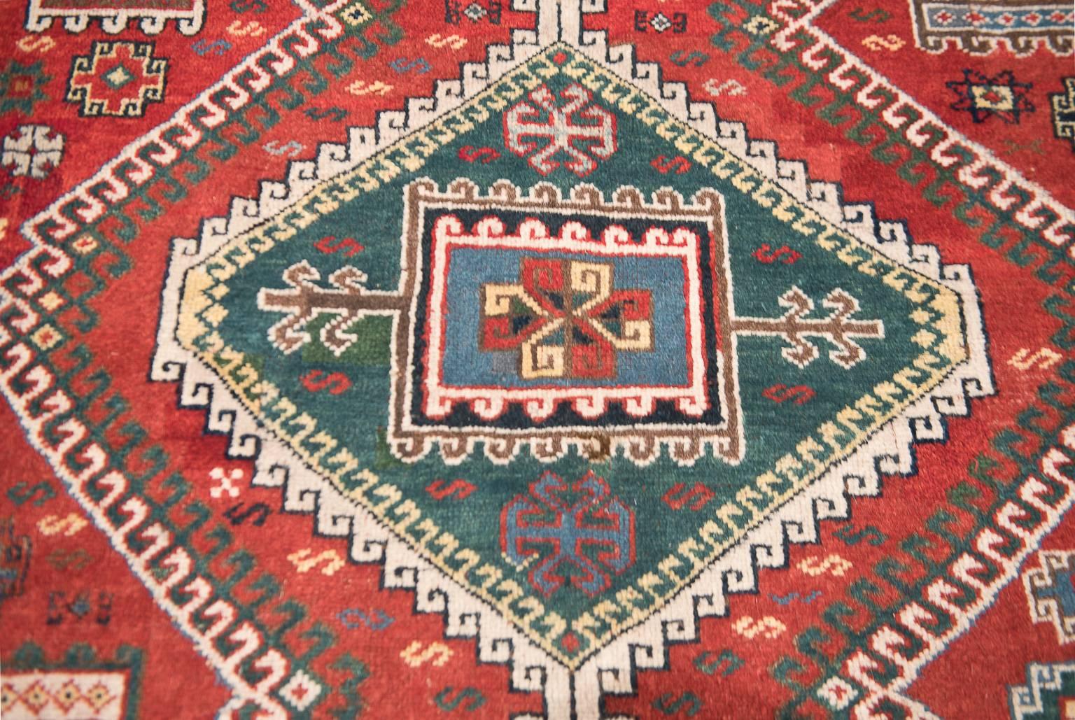 Persian Tribal Red Antique Kurd Carpet For Sale