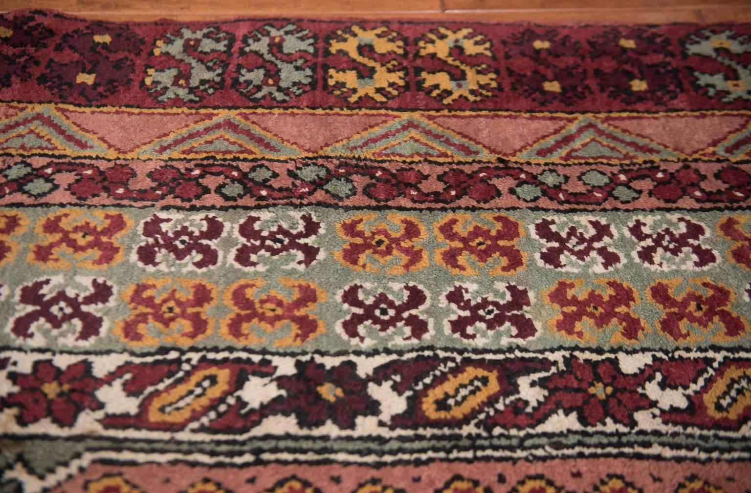 Bohemian Vintage Oushak Carpet Trans Moroccan Vibe For Sale