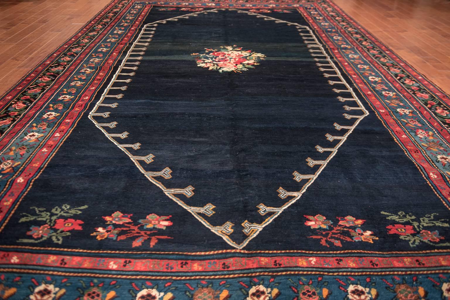 Armenian Regal Blue Antique Caucasian Karabagh Carpet, circa 1900 For Sale